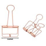 Extra Large Binder Clips 2 Inch, Big Paper Clamps Rose Gold for Office School Supplies (15Pcs) plated surface, rustproof