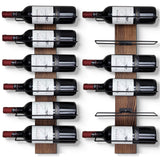 Wine Rack Wall Mounted | Solid Pine Wood & Metal Wall Wine Rack | Stylish 12 Bottle Wine Rack | Versatile Display