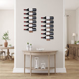 Wine Rack Wall Mounted | Solid Pine Wood & Metal Wall Wine Rack | Stylish 12 Bottle Wine Rack | Versatile Display