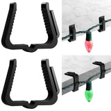 Christmas Light Clips Outdoor Hooks 1 5/8 inch Fascia Boards Hanger Plastic Holiday Light Clip for Christmas Party (Black, 50 Pcs)