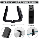 Christmas Light Clips Outdoor Hooks 1 5/8 inch Fascia Boards Hanger Plastic Holiday Light Clip for Christmas Party (Black, 50 Pcs)