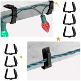 Christmas Light Clips Outdoor Hooks 1 5/8 inch Fascia Boards Hanger Plastic Holiday Light Clip for Christmas Party (Black, 50 Pcs)