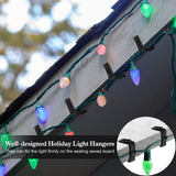Christmas Light Clips Outdoor Hooks 1 5/8 inch Fascia Boards Hanger Plastic Holiday Light Clip for Christmas Party (Black, 50 Pcs)