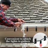Christmas Light Clips Outdoor Hooks 1 5/8 inch Fascia Boards Hanger Plastic Holiday Light Clip for Christmas Party (Black, 50 Pcs)