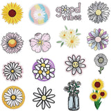 16Pcs Assorted Sunflower Daisy Flower Patch, Sew/Iron on Embroidered Appliques DIY Craft Patches for Clothes Backpacks Hats Jeans