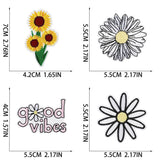 16Pcs Assorted Sunflower Daisy Flower Patch, Sew/Iron on Embroidered Appliques DIY Craft Patches for Clothes Backpacks Hats Jeans