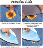 16Pcs Assorted Sunflower Daisy Flower Patch, Sew/Iron on Embroidered Appliques DIY Craft Patches for Clothes Backpacks Hats Jeans