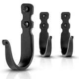 Decorative Hooks for Wall-Wall Hooks for Hanging Coats, Hats & Bags, Rustic Towel Hooks for Bathrooms or Kitchen- Pack of 3, Black
