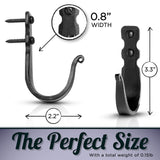 Decorative Hooks for Wall-Wall Hooks for Hanging Coats, Hats & Bags, Rustic Towel Hooks for Bathrooms or Kitchen- Pack of 3, Black
