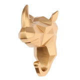 Animal Hook Wall Mounted Coat Scarf Bag Key Hat Robe Rack Creative Gift Resin Rhinoceros Head Crafts