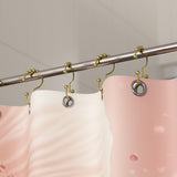 12PCS Gold Shower Curtain Hooks Rings, Rust-Resistant Metal Double Glide Shower Hooks Rings for Bathroom Shower Curtains Rods