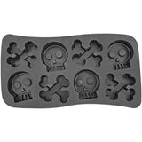 Fairly Odd Novelties Bone Chiller Skull and Crossbones Ice Cube Tray,Black,8 Cube，Skull and Crossbones Ice Cube Tray