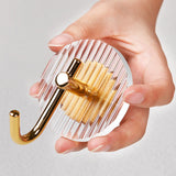 Acrylic Gold Wall Hooks,Acrylic Wall Mounted Hooks,Gold Acrylic Towel Robe Hook 4 Pack,Wall Hooks for Coats