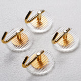 Acrylic Gold Wall Hooks,Acrylic Wall Mounted Hooks,Gold Acrylic Towel Robe Hook 4 Pack,Wall Hooks for Coats