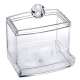 Holder Dispenser for Bathroom,Small Acrylic Clear Cotton Swab Ball Toothpick Dustproof Organizer with Lid
