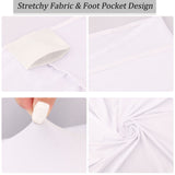 Cocktail Table Cover Spandex Stretch Square Corners Tablecloth, White Cocktail Round Table Cloth, Fitted High Top Table for Bar