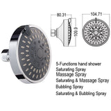 4-inch concealed top spray five level water-saving small shower head, bathhouse hotel shower head，Polished Chrome