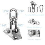Hammock Hanging Kit, Capacity Heavy Duty 360° Rotate Swing Hooks for Swing, Chair, Yoga, Outdoor Patio Porch Swing Hardware