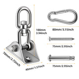 Hammock Hanging Kit, Capacity Heavy Duty 360° Rotate Swing Hooks for Swing, Chair, Yoga, Outdoor Patio Porch Swing Hardware