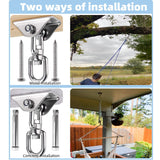 Hammock Hanging Kit, Capacity Heavy Duty 360° Rotate Swing Hooks for Swing, Chair, Yoga, Outdoor Patio Porch Swing Hardware