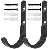 2 pcs Horizontal Metal Rack and Hooks Hangers , Wall Mount Storage Black ,Rack Wall Mount for Hanging & Storin