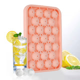 Ice Tray Cubes, Ice Tray Lid, DIY Ice Making Molds for Freezer Whiskey Cocktail Clear Ice Easy Release Reusable (Orange)