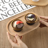 7.8”×4.6” Small Oval Wood Plate Wooden Serving Trays Natural Wood Serving Platters Bathroom Counter Tray Oval Charcuterie
