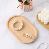7.8”×4.6” Small Oval Wood Plate Wooden Serving Trays Natural Wood Serving Platters Bathroom Counter Tray Oval Charcuterie