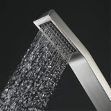 Handheld Shower Head Water Saving 304 Stainless Steel Rainfall Shower Head Single Function Rectangle Bend Hand Shower Head