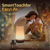Touch Bedside  USB Rechargeable Desk Lamp, Remote Control Dimmable Light with RGB Color Changing,Portable Lamp for Baby