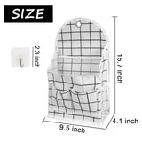 Wall Hanging Storage Bag, Black and White Checkered Linen Organizer Wall Mounted Punch-Free Over The Door Storage Pouch  (White)