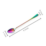 Long-Handled ice Tea Spoon, Cocktail stir Spoons, Stainless Steel Coffee Spoons, Colored ice Cream Scoop Set of 4