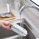 with Suction Base Bristle Brush for Beer Cup, Long Leg Cup, Red Wine Glass and More Bar Kitchen Sink Home Tools Grey