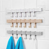 Coat Rack, Wall Mounted Coat Rack with 6 Decorative Hooks,Self Adhesive Kitchen Bathroom Wall Door Hanger Hooks 3pes
