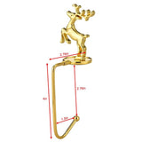 Pack of 4, Christmas Stocking Holder Stocking Hanger Fireplace Hook Hanger for Christmas Decoration (Style 4pcs Gold)