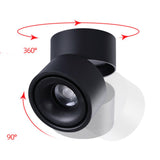 Circular LED Foldable Tube Light Sofa Adjustable Angle TV Background Wall Ceiling Rail Spotlight(Size:3000k,Color:Black)