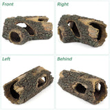 Aquarium Large Betta Log Resin Hollow Tree Trunk Decor Artificial Wood Fish House Cave Bark Ornament with Hideout Holes