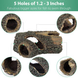 Aquarium Large Betta Log Resin Hollow Tree Trunk Decor Artificial Wood Fish House Cave Bark Ornament with Hideout Holes