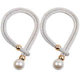 Curtain Tieback, 2 Pack Big Pearl Curtain Ties Rope, Adjustable Pull-Out Rope Curtain Holdbacks, Decoration No Punching Required