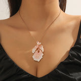 Gold Starfish and Pink fish Pendant Necklace Yellow Gold Fine Jewelry Birthday Gifts for Women Teen Girls （2pcs）