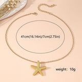 Gold Starfish and Pink fish Pendant Necklace Yellow Gold Fine Jewelry Birthday Gifts for Women Teen Girls （2pcs）
