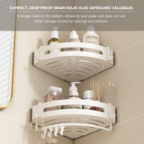Shower Corner Shelf 2 Pack Shower Organizer Corner No Drilling Required, Aluminum Basket Shampoo Kitchen (Triangle Basket)