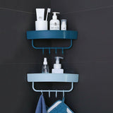 Household Bathroom Accessories Free Perforated Corner Bathroom Rack Shelf Rack Kitchen Storage Rack Storage Box Wall-Mounted（2pcs）