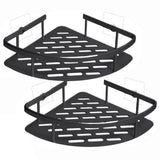 2pcs Bathroom Shelves Corner Shower Caddy Rack Wall Mounted No Drilling Storage Basket for Home Toilet Kitchen (Triangle)