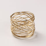 Napkin Rings,Christmas Table Decoration Golden Round Mesh Napkin Rings- Set of 12 for Weddings Dinner Parties or Every Day Use