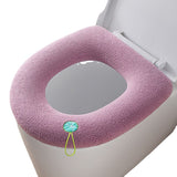 Toilet seat cushion four seasons thickened toilet cover knitted toilet seat cushion washable household toilet ring Winter （2pcs）
