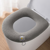 Toilet seat cushion four seasons thickened toilet cover knitted toilet seat cushion washable household toilet ring Winter （2pcs）