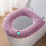 Toilet seat cushion four seasons thickened toilet cover knitted toilet seat cushion washable household toilet ring Winter （2pcs）