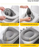 Toilet seat cushion four seasons thickened toilet cover knitted toilet seat cushion washable household toilet ring Winter （2pcs）