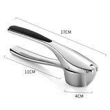 Garlic Press with Silicone Peeler & Brush - Garlic Mincer Tool - Easy to Use & Clean - Garlic Crusher - Rustproof Garlic Smasher
